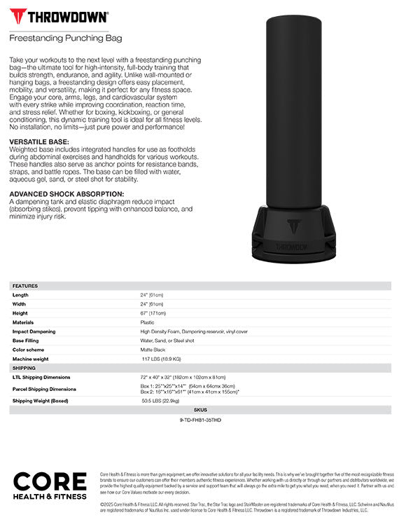 Throwdown Freestanding Heavy Bag & Punching Bag – Free Shipping — image 2 of 9