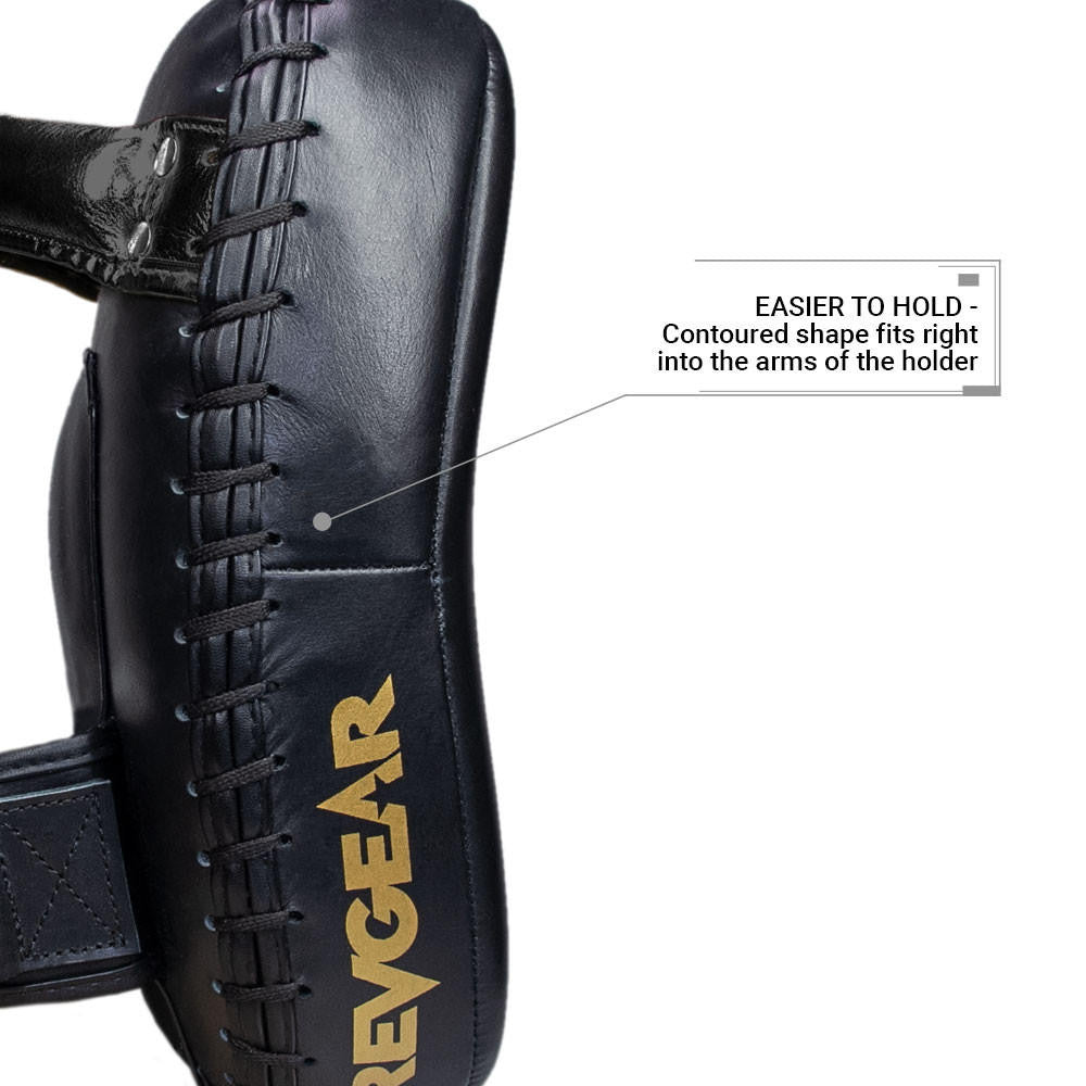 Revgear Curved Pro Leather Thai Pads - Professional Muay Thai & Kickboxing Training