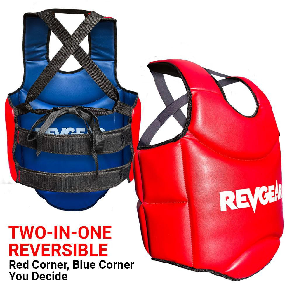 Revgear Muay Thai Reversible Chest Guard | Red & Blue Sparring Protection