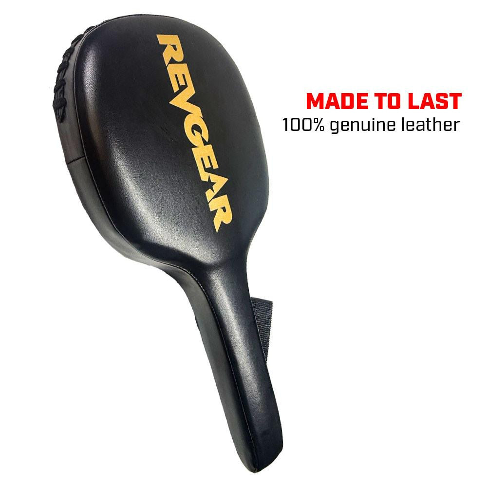 Revgear Leather Striking Paddles - Joint-Friendly Precision Training (Pair)