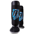 Pair of blue and black Combat Series youth shin guards
