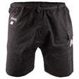 Black jiu jitsu training shorts with a side pocket