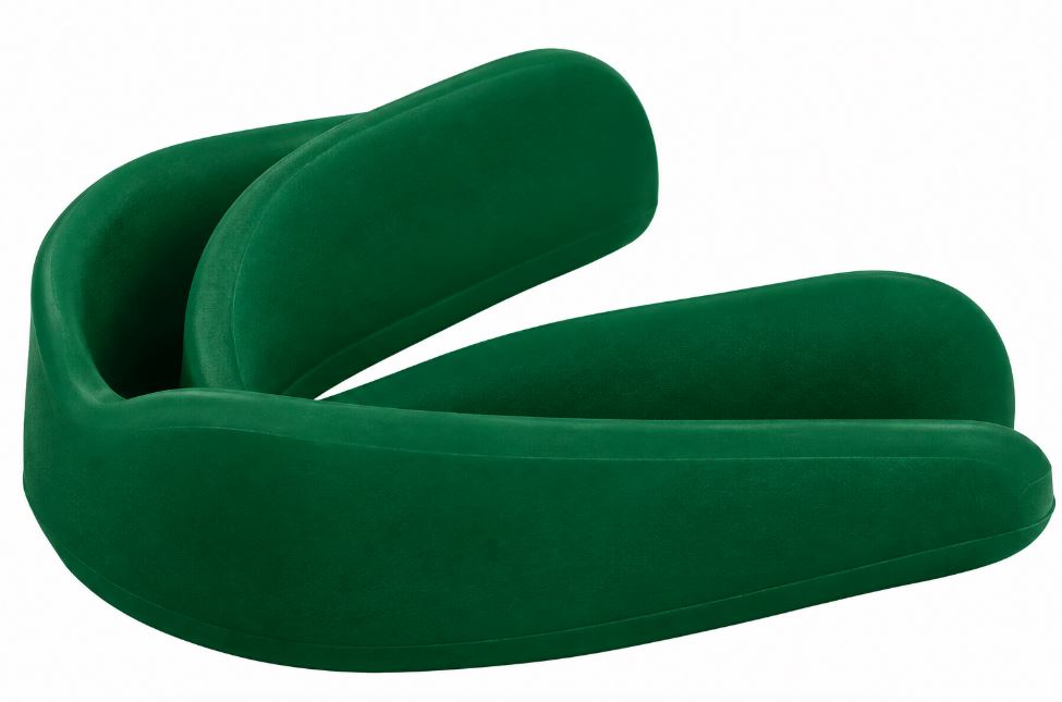 Dark green single mouth guard, side view