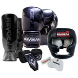 IKF kickboxing starter pack: gloves, headgear, shin guards and wraps