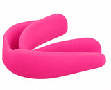 Bright pink single mouth guard, side view