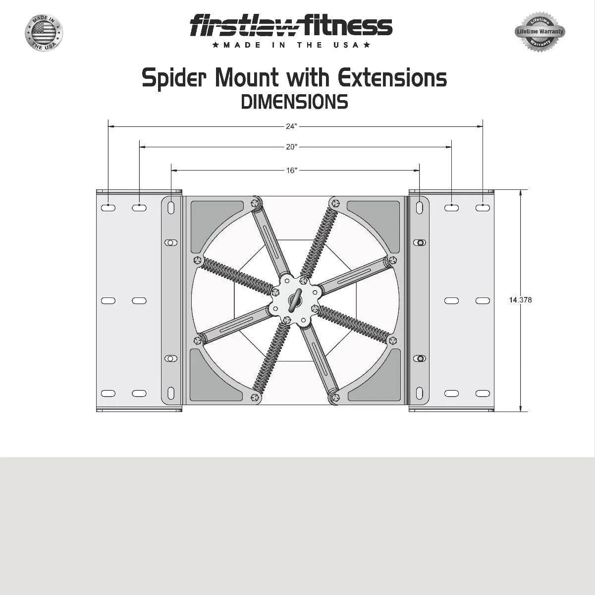 Spider Mount Extensions for 24" Joist Spacing