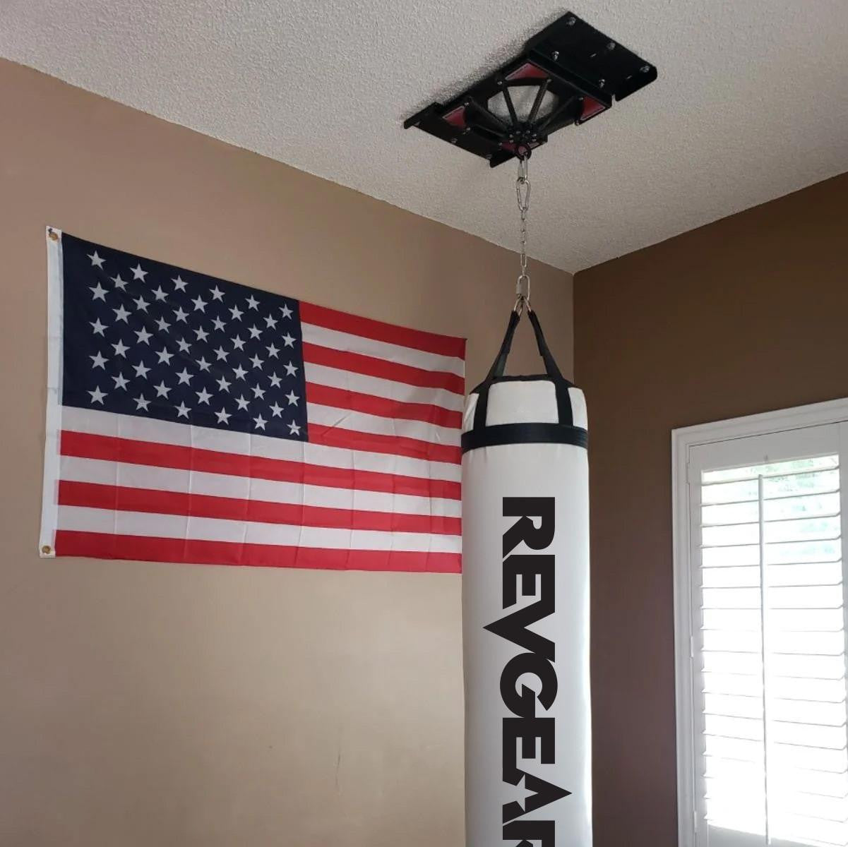 Spider Mount Heavy Bag Mount 140 lb Bag| Quiet 360° Punching Bag Ceiling Mount