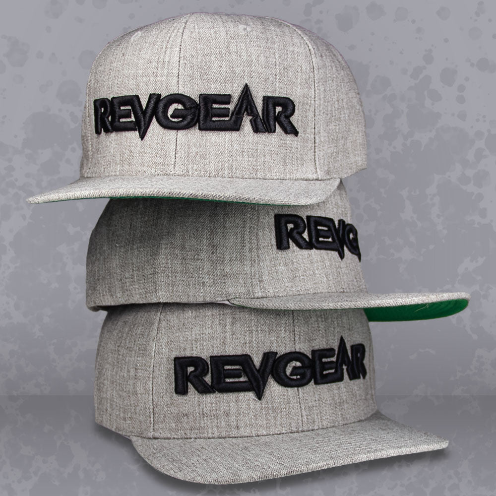 3D Premium Snapback Hat - Heather Gray/Black