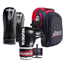 Revgear All Rounder Boxing Gloves, Superlite Shin Guard & Travel Locker XL Bundle