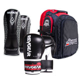 Revgear All Rounder Boxing Gloves, Superlite Shin Guard & Travel Locker XL Bundle