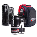Revgear All Rounder Boxing Gloves, Superlite Shin Guard & Travel Locker XL Bundle