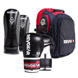 Revgear All Rounder Boxing Gloves, Superlite Shin Guard & Travel Locker XL Bundle