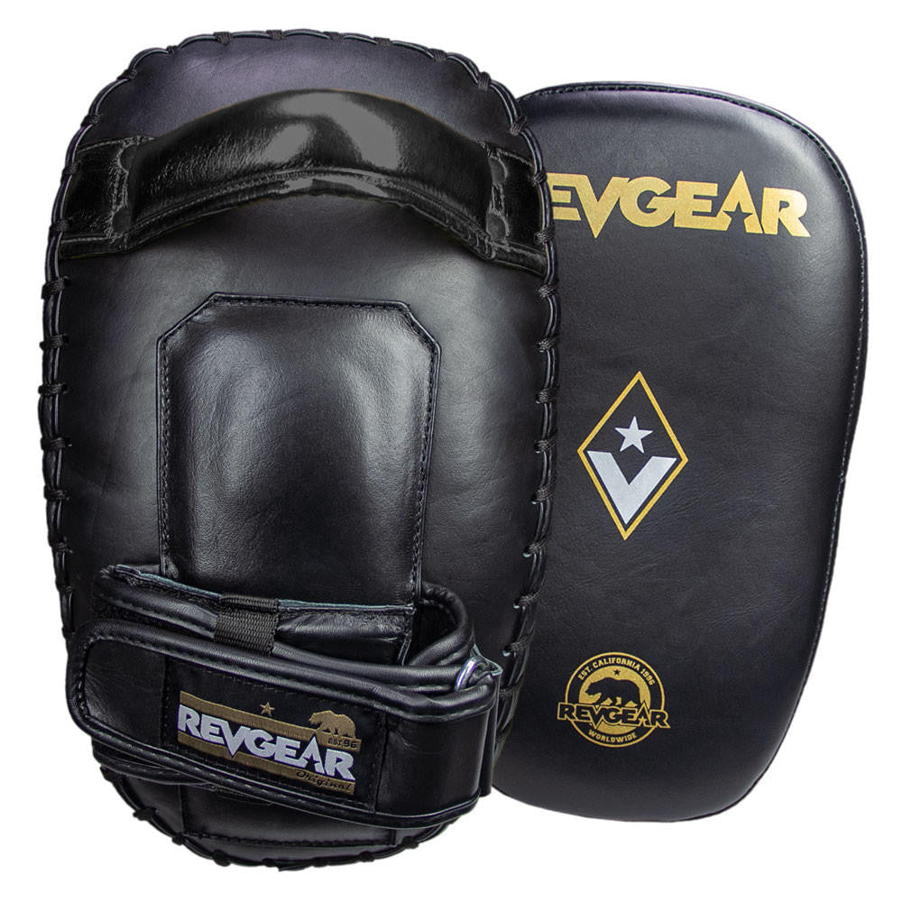 Revgear Curved Pro Leather Thai Pads - Professional Muay Thai & Kickboxing Training