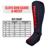 Revgear Amateur Cloth Shin & Instep Guards for Muay Thai, MMA, Boxing
