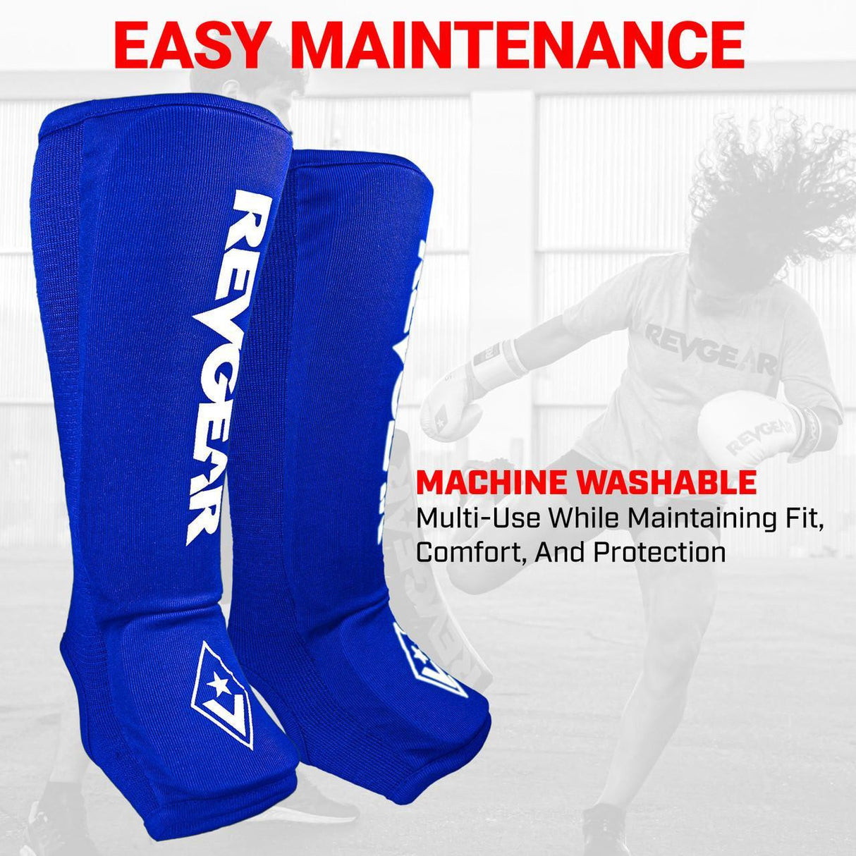 Revgear Amateur Cloth Shin & Instep Guards for Muay Thai, MMA, Boxing