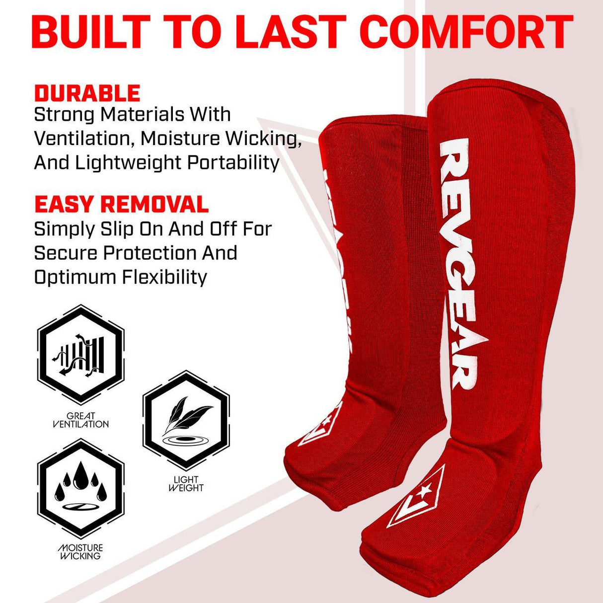 Revgear Amateur Cloth Shin & Instep Guards for Muay Thai, MMA, Boxing