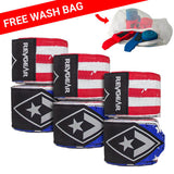 Revgear 180" USA Hand Wraps 3-Pack Bundle with Free Wash Bag