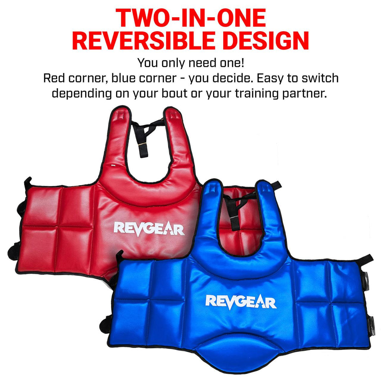 Revgear Muay Thai Reversible Chest Guard | Red & Blue Sparring Protection