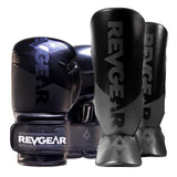 Revgear Pinnacle P4 Boxing Gloves 16oz & Premier Shin Guards Bundle