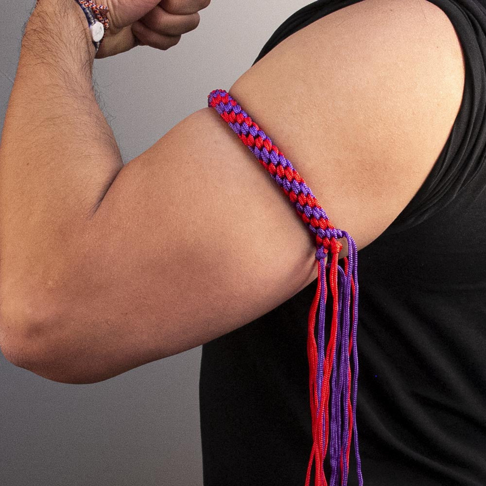 Prajead Traditional Style Elastic Muay Thai Armband - Purple/Red