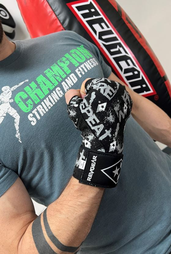 Revgear Pro Series "Train Fight Recover Repeat" Elastic Hand Wraps - 2" x 180"