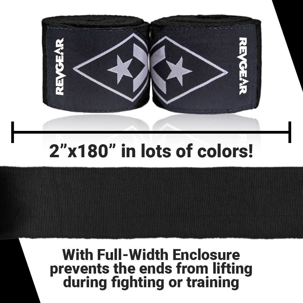 Revgear Pro Series "Train Fight Recover Repeat" Elastic Hand Wraps - 2" x 180"