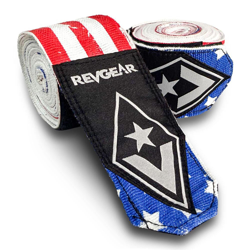 Revgear Pro Series USA Flag Elastic Hand Wraps - 180"