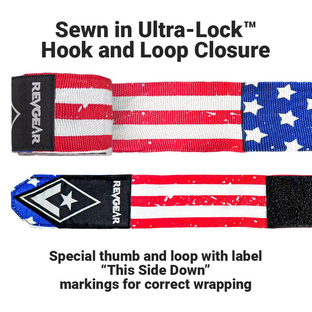 Revgear Pro Series USA Flag Elastic Hand Wraps - 180"