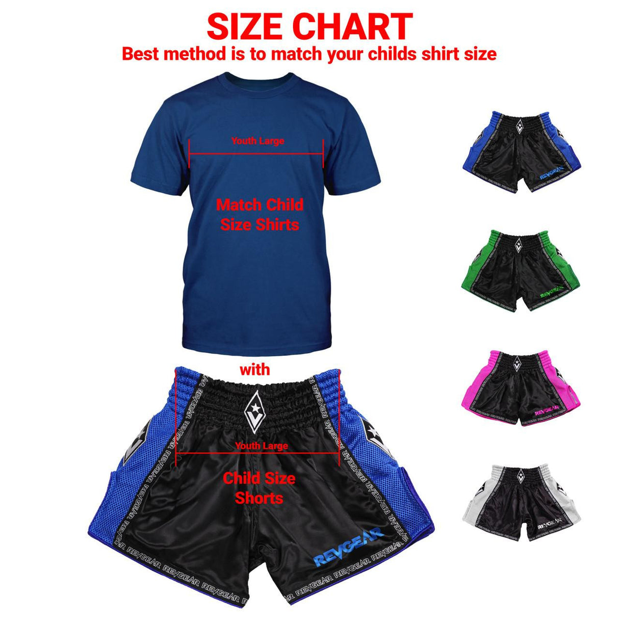 Revgear Youth Combat Series Thai Shorts | Authentic Muay Thai Gear