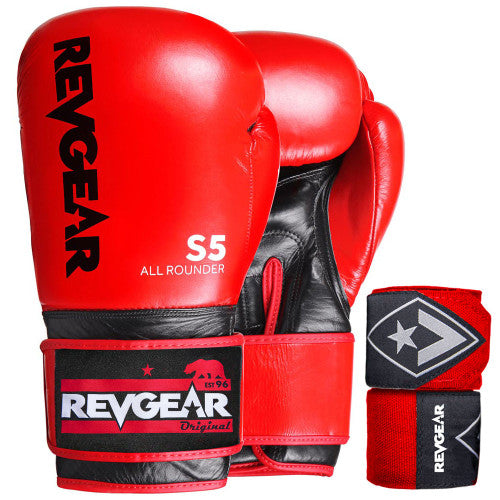 Revgear S5 Boxing Bundle - Red | Boxing Gloves & Handwraps