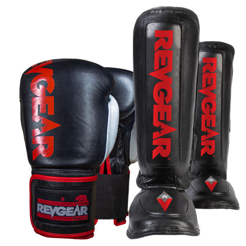 Revgear Sentinel Boxing Glove & Defender Gel Shin Guard Bundle