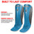 Light blue Superlite shin guards; panel claims ventilated leather, moisture wicking, light weight