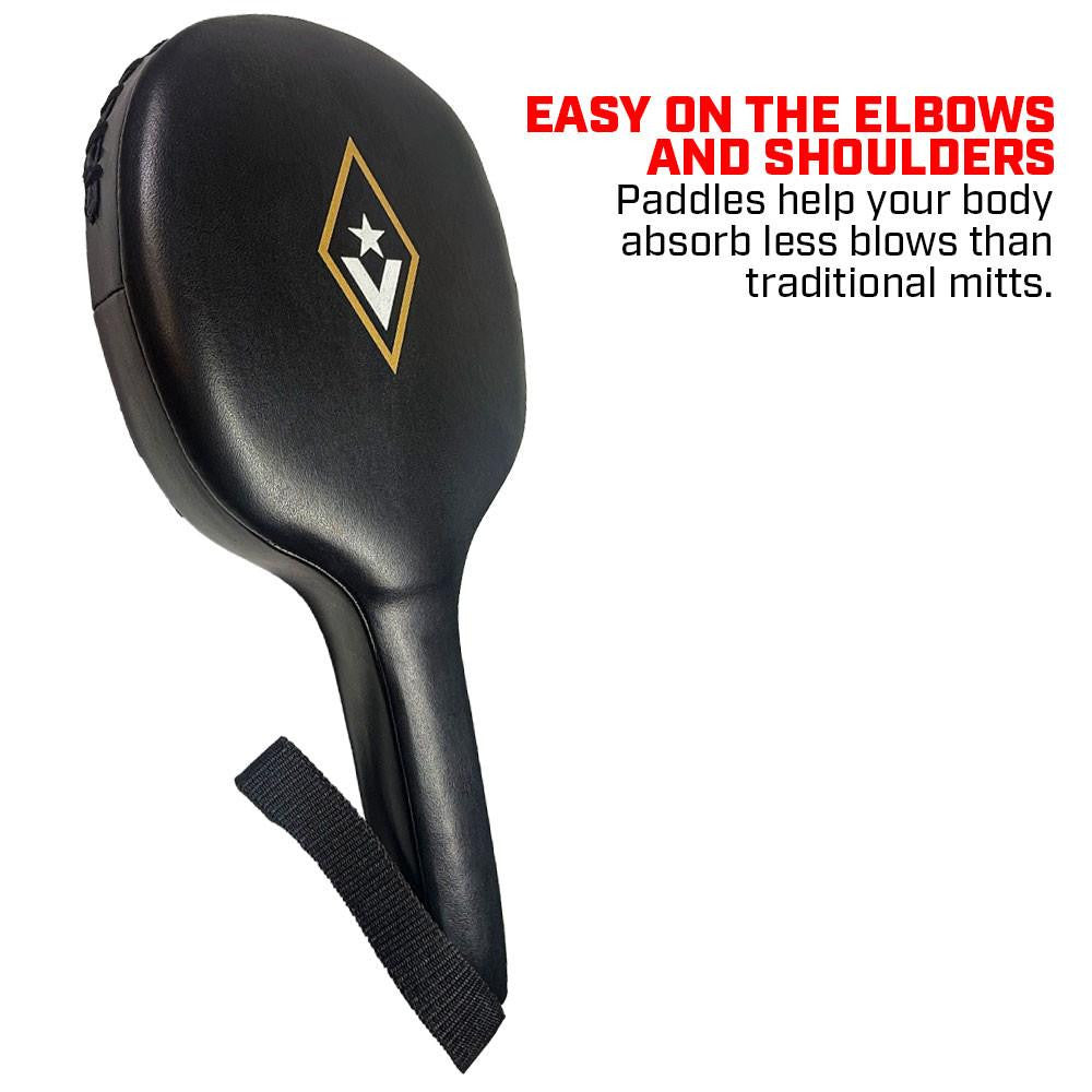 Revgear Leather Striking Paddles - Joint-Friendly Precision Training (Pair)