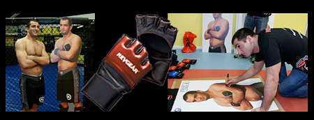 autographed mma gloves and gear